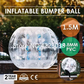Бесплатная доставка 1,5 м Прозрачный футбольный набор с пузырьками, газон, Снежное поле, Надувной футбольный мяч с пузырьками