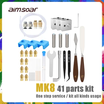 Детали 3D-принтера, сопло MK8, набор инструментов, гаечный ключ, силиконовый рукав, стальная игла, нож, L-образный пинцет для перфорации, нагревательный блок