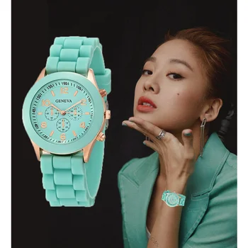 Женские часы, Новые модные роскошные брендовые женские часы с силиконовым ремешком, Кварцевые наручные часы для женщин, Relogio Feminino Zegarki