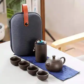 Идея подарка, Портативная чашка для чая с фиолетовым песком, Набор чайников Kongfu Tea Kit