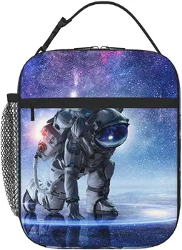 Изолированная сумка для ланча с принтом астронавта 