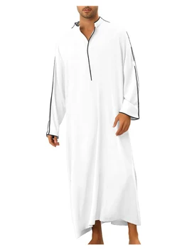 Ислам Мусульманская Мужская Одежда Jubba Thobe Abaya Homme Мусульманский Кафтан Исламские Халаты Пакистан Саудовская Аравия Djellaba Eid Модное Платье