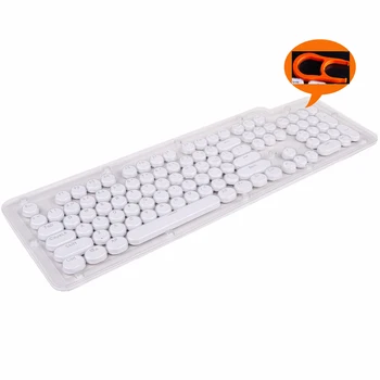 Круглые Колпачки для клавиш из АБС-пластика, для Механической клавиатуры Cherry MX Outemu с подсветкой, Двойной Впрыск, Американская Раскладка, Набор Ретро-Колпачков для клавиш, белый