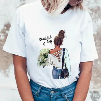 Летняя Женская футболка с круглым вырезом 2022, Футболка с графическим принтом в стиле Харадзюку, Прекрасный день, Женская Повседневная Уличная Футболка, Женская