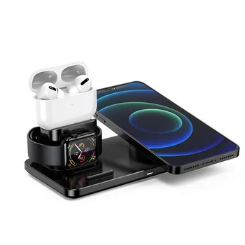 Магнитная Беспроводная Зарядная станция Мощностью 15 Вт 3 в 1 Для iPhone 14 13 Apple Watch 7 Airpods Samsung Galaxy, Подставка Для Индукционных Зарядных устройств