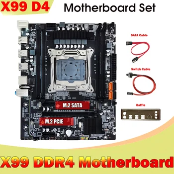 Материнская плата компьютера X99 + Перегородка + Кабель SATA + Кабель переключения LGA2011-3 Поддержка DDR4 4X32G для процессора 5820K 5960K E5-2678 V3