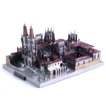 Микромир 3D металлическая головоломка Модель собора Бургоса DIY 3D лазерная резка модель головоломки обучающие игрушки для детей подарок взрослым