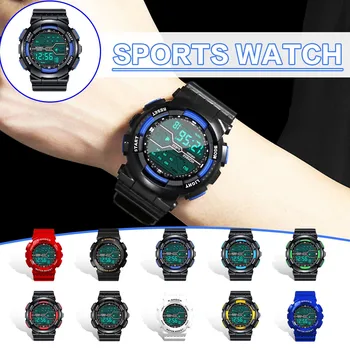 Многофункциональные мужские спортивные часы, светодиодные цифровые часы с большим Циферблатом, Водонепроницаемые, светящиеся Мужские спортивные часы, электронные часы Reloj Hombre