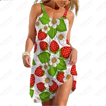 Модная летняя женская пляжная юбка с 3D принтом 