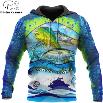 Мужская осенняя толстовка с 3D принтом Mahi Mahi Fishing, уличная одежда Унисекс, повседневная куртка на молнии, пуловер KJ601