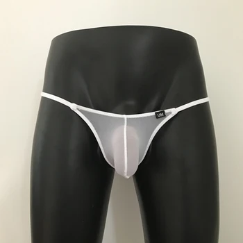 мужская сетка с низкой талией, сексуальный мешочек, прозрачные стринги, прозрачное нижнее белье-стринги