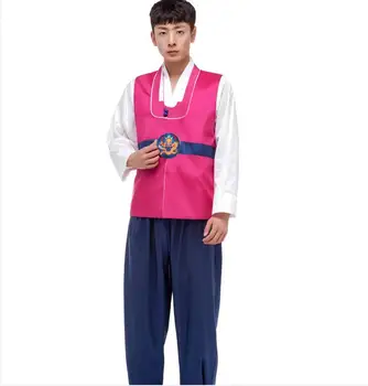 Мужские корейские тканевые винтажные танцевальные костюмы Ханбок Весенний костюм Классический Народный