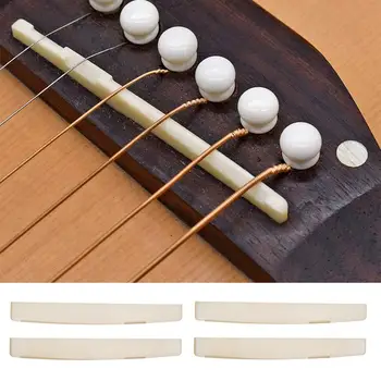 Небеленое седло мостика акустической гитары, верхняя/нижняя подушка для 74 мм прорези моста, 43 мм прорези для грифа, инструмент для затирки