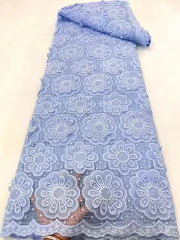 Небесно-Голубая Французская Вуалевая Кружевная Ткань 2023, Высококачественная Африканская Сетка, Молочный Шелк, Блестки, Сетчатая Кружевная ткань В Нигерийском стиле Для Свадебных платьев