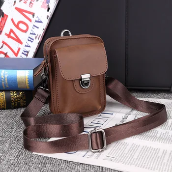 Новая сумка для мобильного телефона, мужская кожаная сумка через плечо, мини-сумка для отдыха на открытом воздухе