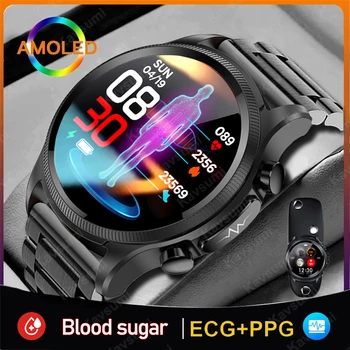 Новые высококачественные умные часы для измерения уровня глюкозы в крови, Мужские Часы для ЭКГ, часы для контроля артериального давления, температуры тела, Женские здоровые Умные часы 2023