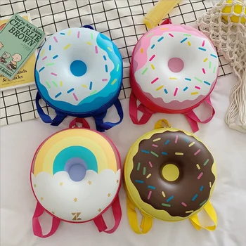 Новый Маленький рюкзак с мультяшным пончиком в детском саду, корейская версия, Милая Радужная детская сумка для мальчиков и девочек, Модная сумка на плечо