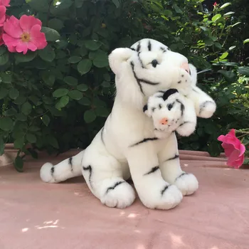 новый прекрасный плюшевый белый тигр игрушка высокого качества сидящий тигр подарок матери и ребенку-кукле около 30 см 2776
