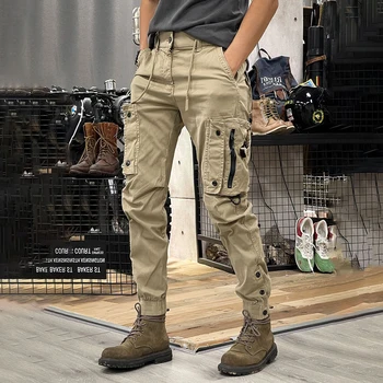 Новый функциональный комбинезон в американском стиле, мужские модные брендовые брюки-карандаш в стиле панк-рок, Мужские уличные спортивные повседневные брюки