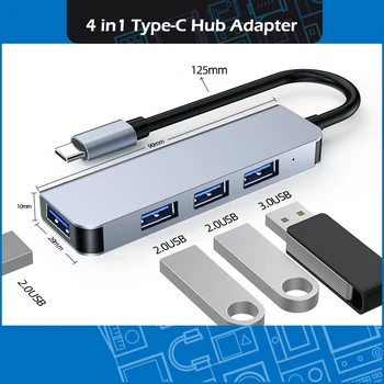 Ноутбук Type-C USB C концентратор к мульти USB 3,0 адаптер 4 в 1 кабель-адаптер док-станция для Macbook