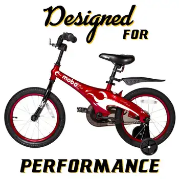 Облегченный велосипед для, 16-дюймовый велосипед с тренировочными колесами для мальчиков и девочек, Быстрая и простая сборка, Красные тренировочные колеса C wheel Pr