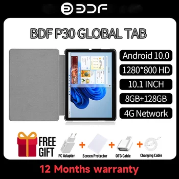 Оригинальный планшет BDF Global Tab P30 Pad 10,1 дюймов ОЗУ 8 ГБ ПЗУ 128 ГБ Android 10,0 Планшеты ПК 8-Ядерный с двумя 4G SIM-картами, Вызывающий Wifi