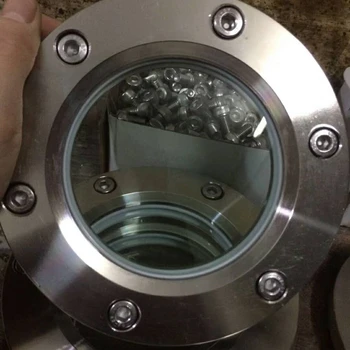 порт наблюдения за санитарной трубой DN100 стеклянной оконной чашки с зеркальным фланцем из нержавеющей стали 304
