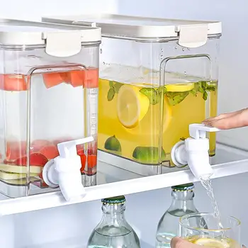 Прозрачный Диспенсер для напитков Для холодильника Объемом 3,9 Л, холодный чайник с краном, Ведро для летней прохладной воды, бутылка для лимонада
