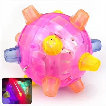 Прыгающий активирующий шар со светодиодной подсветкой, музыка мигает, прыгающий вибрирующий шар, игрушки для собак, электрические игрушки, танцевальный шар, подарок