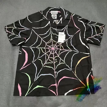 Рубашка Spider Web WACKO MARIA, мужские и женские гавайские рубашки высшего качества, футболка