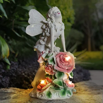 Скульптура Солнечного Ангела, Молящийся Ангел, Фигурка девушки, Садовые фигурки, подарки для мамы или Кладбищенские украшения для садового мемориала