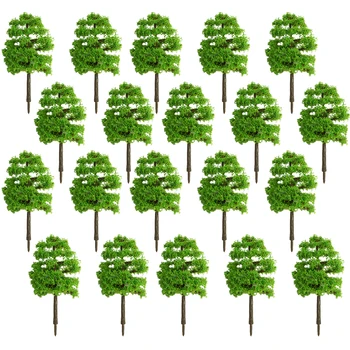 Упаковка из 20 искусственных пластиковых деревьев, архитектурный пейзаж, Мини-модель дерева, украшения для офиса и сада, принадлежности для орнамента