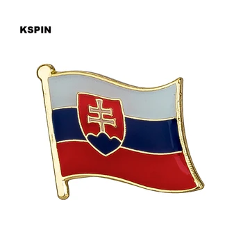 Флаг страны Словакия, Металлическая булавка с лацканами, Значки для одежды, Броши для женщин/мужчин, значки для рюкзаков KS-0164