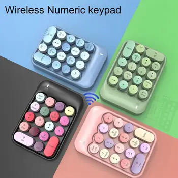 Цифровая клавиатура, совместимая с Bluetooth, Винтажная портативная мини-цифровая клавиатура, беспроводная Bluetooth-совместимая 18 для компьютера