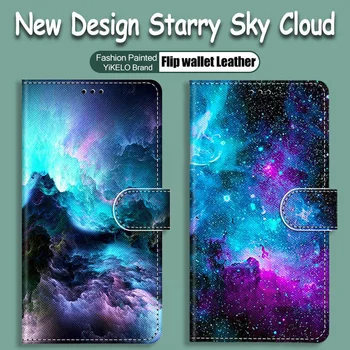 Чехол со Звездным Небом и Облаками Для Xiaomi Redmi Note 3S 4A 4 4X5 Plus 5A 6 6A 7 7A 8 8A Pro 8T GO, Откидной Кожаный Чехол-бумажник, Окрашенный Капа